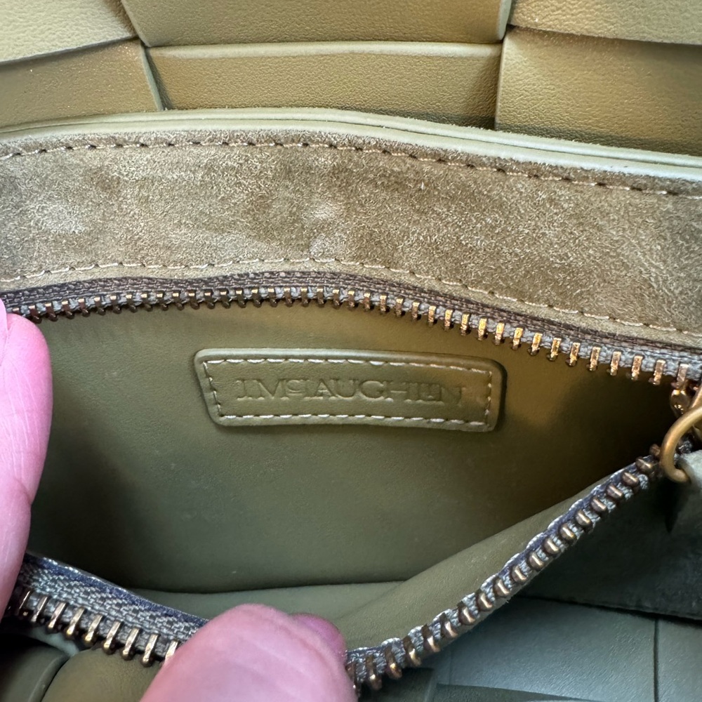 J.McLaughlin Green Suede Woven Crossbody Bag Small Shoulder - Picture 5 of 14
